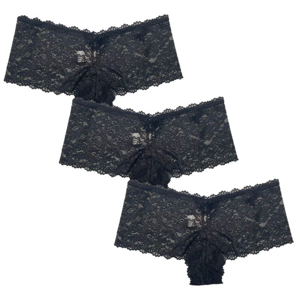 Be You Womens/Ladies Lace Briefs (Pack of 3) / Black